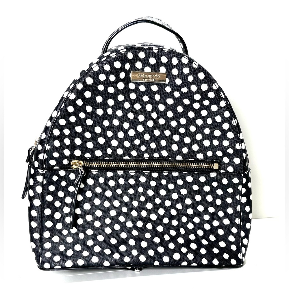 Kate Spade New York Polka Dot Mini Backpack Purse Gold Designer Everyday Purse